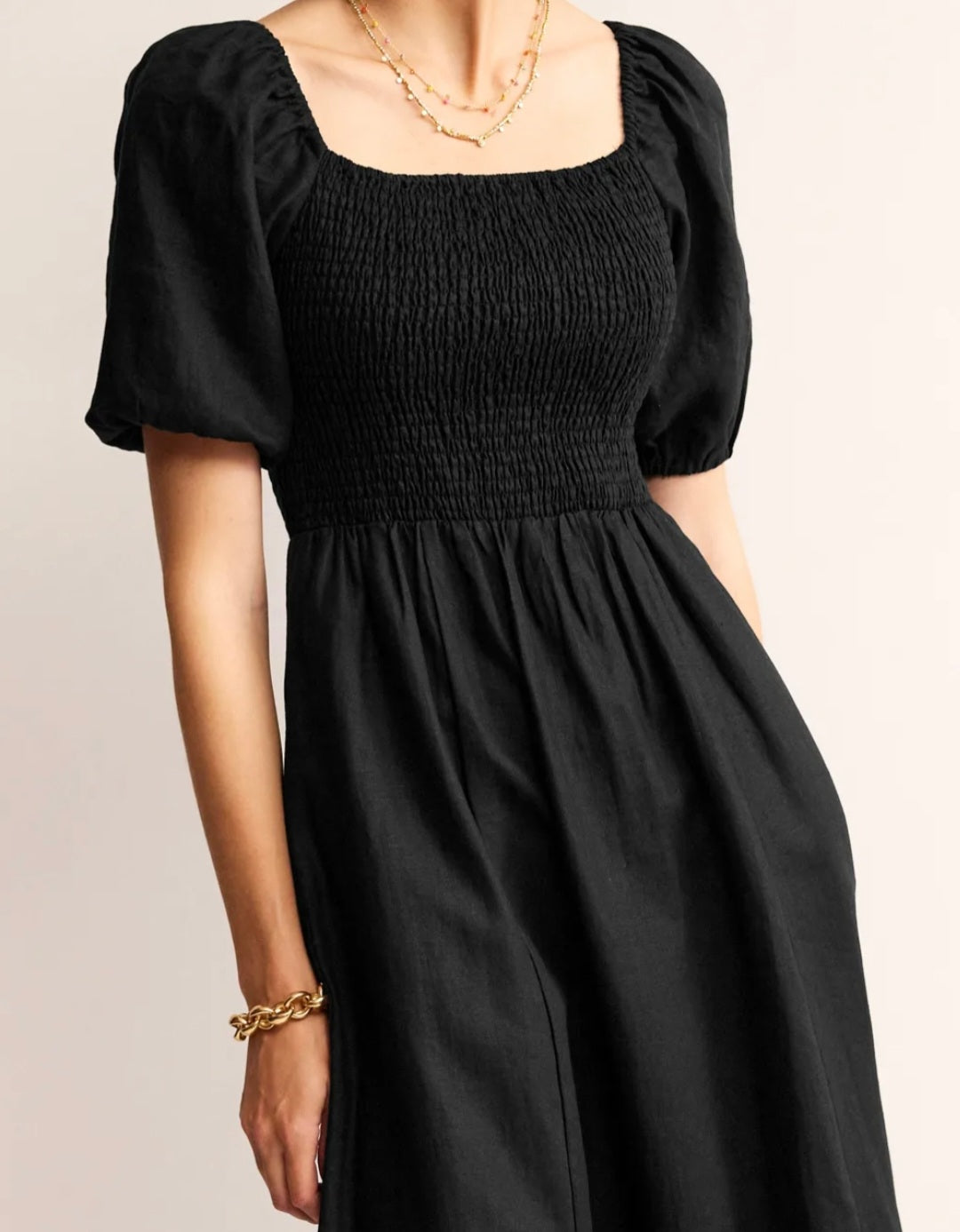 Black Linen Dress | Maxi Dress | Linen Dress | Linen Clothing | 100% Organic Linen | Smock Design