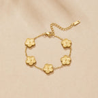 Golden Clover Flower Bracelet