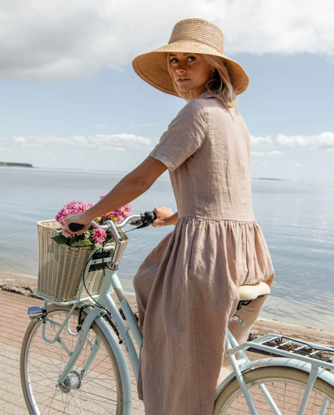 Beige Linen Shirt Maxi Dress | Maxi Dress | Linen Dress | Linen Clothing | 100% Organic Linen