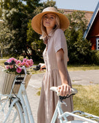 Beige Linen Shirt Maxi Dress | Maxi Dress | Linen Dress | Linen Clothing | 100% Organic Linen