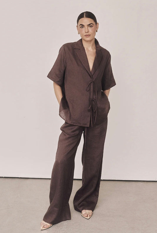 Brown Linen Co ord set | Co-ord set | Linen Clothing | 100% Organic Linen