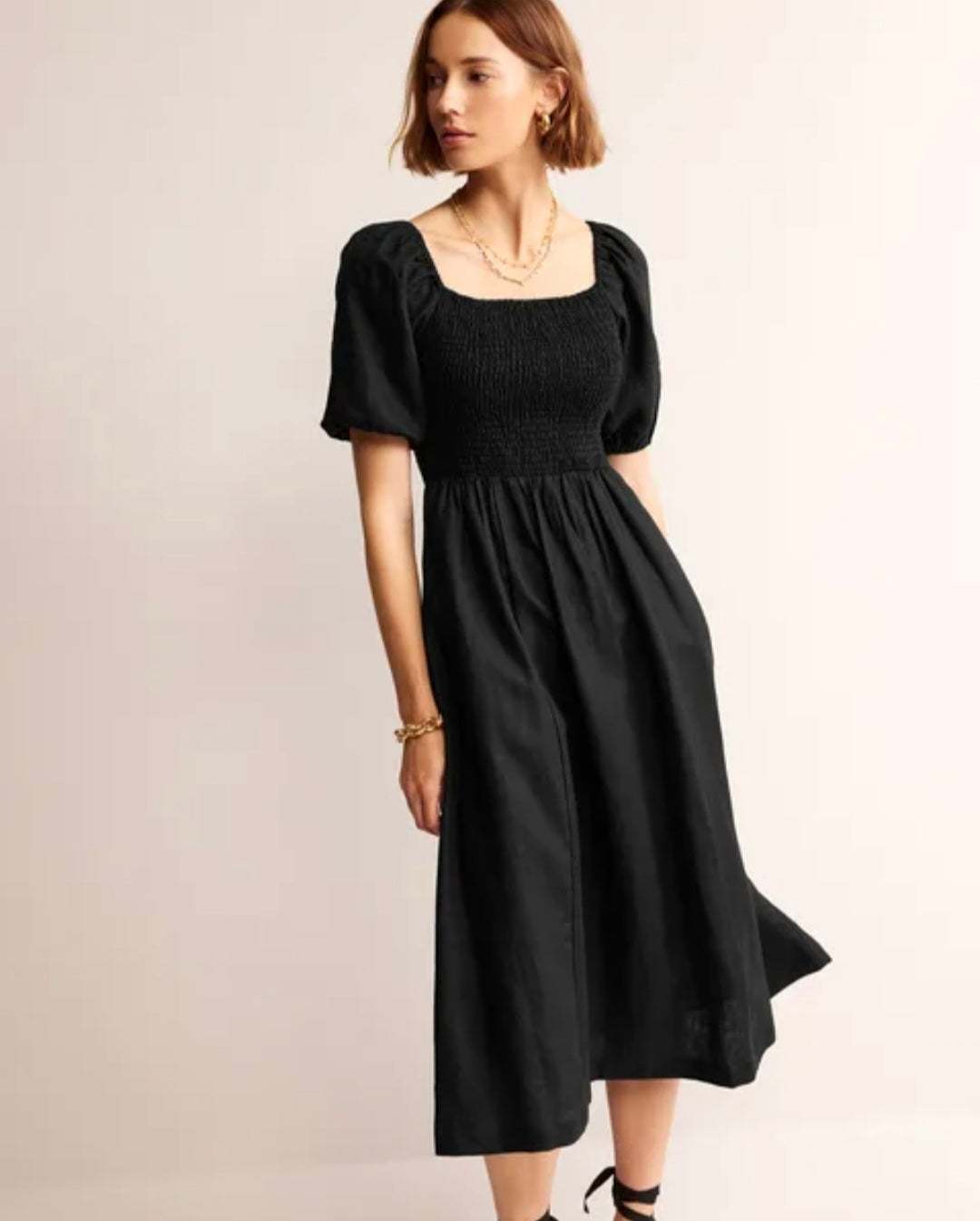 Black Linen Dress | Maxi Dress | Linen Dress | Linen Clothing | 100% Organic Linen | Smock Design