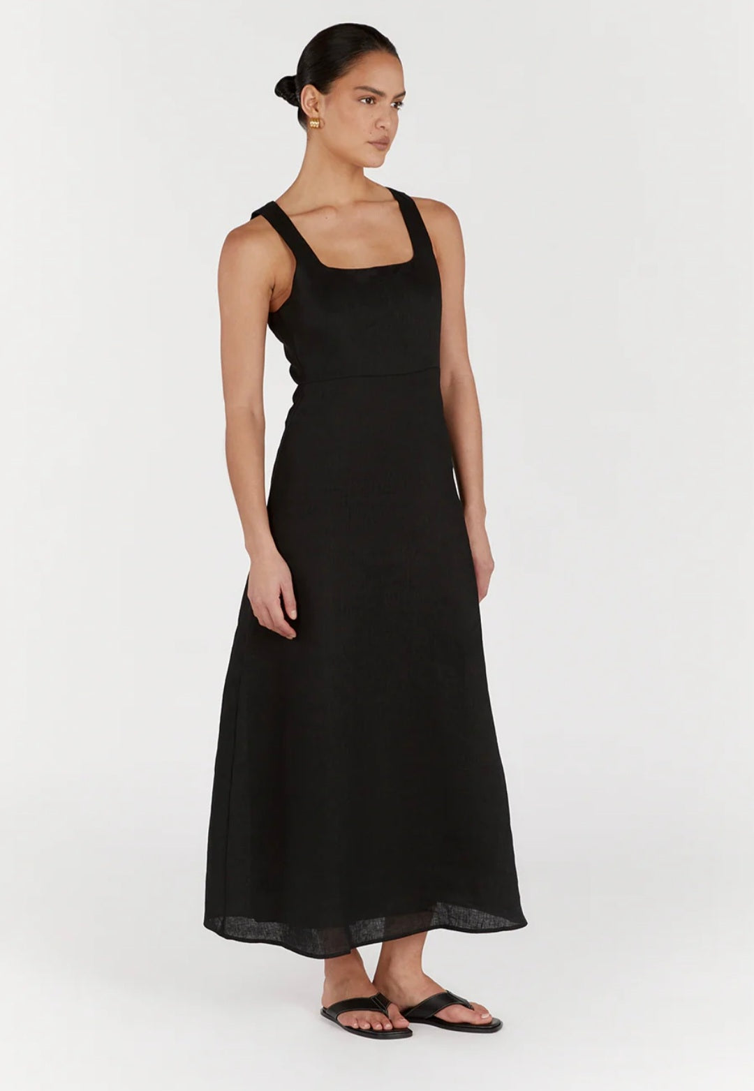 Black Linen Dress | Maxi Dress | Linen Dress | Linen Clothing | 100% Organic Linen