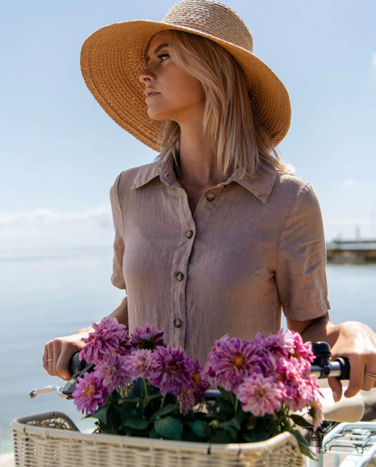 Beige Linen Shirt Maxi Dress | Maxi Dress | Linen Dress | Linen Clothing | 100% Organic Linen