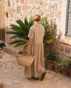 Beige Linen Shirt Maxi Dress | Maxi Dress | Linen Dress | Linen Clothing | 100% Organic Linen