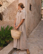 Beige Linen Shirt Maxi Dress | Maxi Dress | Linen Dress | Linen Clothing | 100% Organic Linen