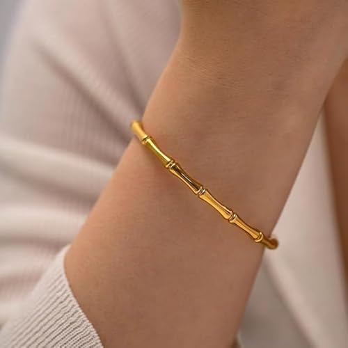 Bamboo Cuff Bangle Bracelet